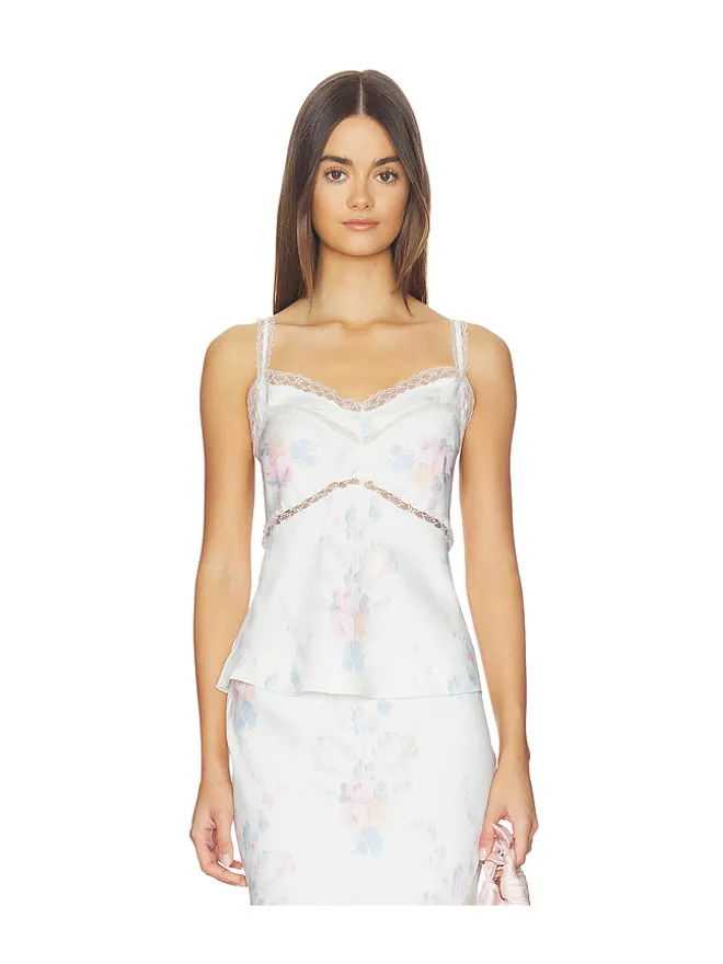 LoveShackFancy LoveShackFancy LIRENA トップ - White,Pink.の商品画像