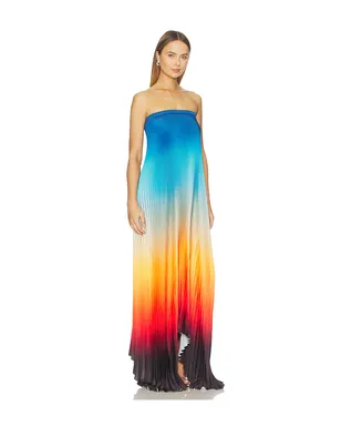 L'IDEE BISOUS STRAPLESS ドレス - Blue, Orange. - サムネイル2