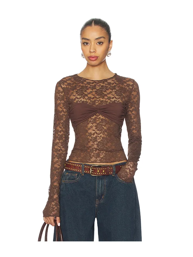 LIONESS LIONESS MIDNIGHT LACE LONG SLEEVE トップの商品画像