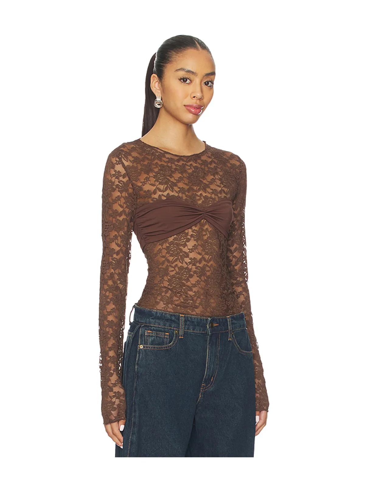 LIONESS MIDNIGHT LACE LONG SLEEVE トップ - 画像2