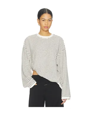 LIONESS CHERI LONG SLEEVE トップ - Cream,Black. - サムネイル1