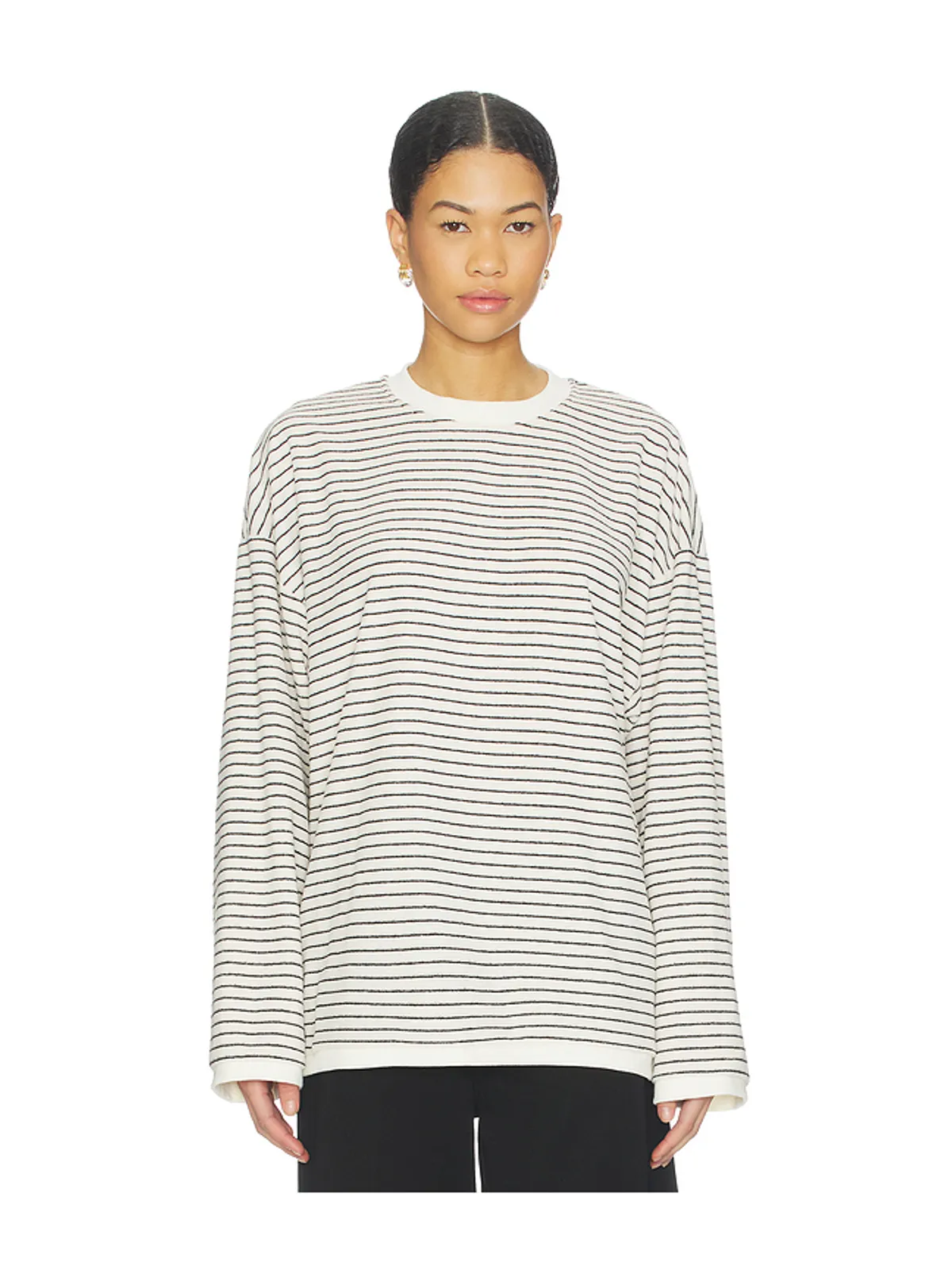 LIONESS CHERI LONG SLEEVE トップ - Cream,Black. - 画像2