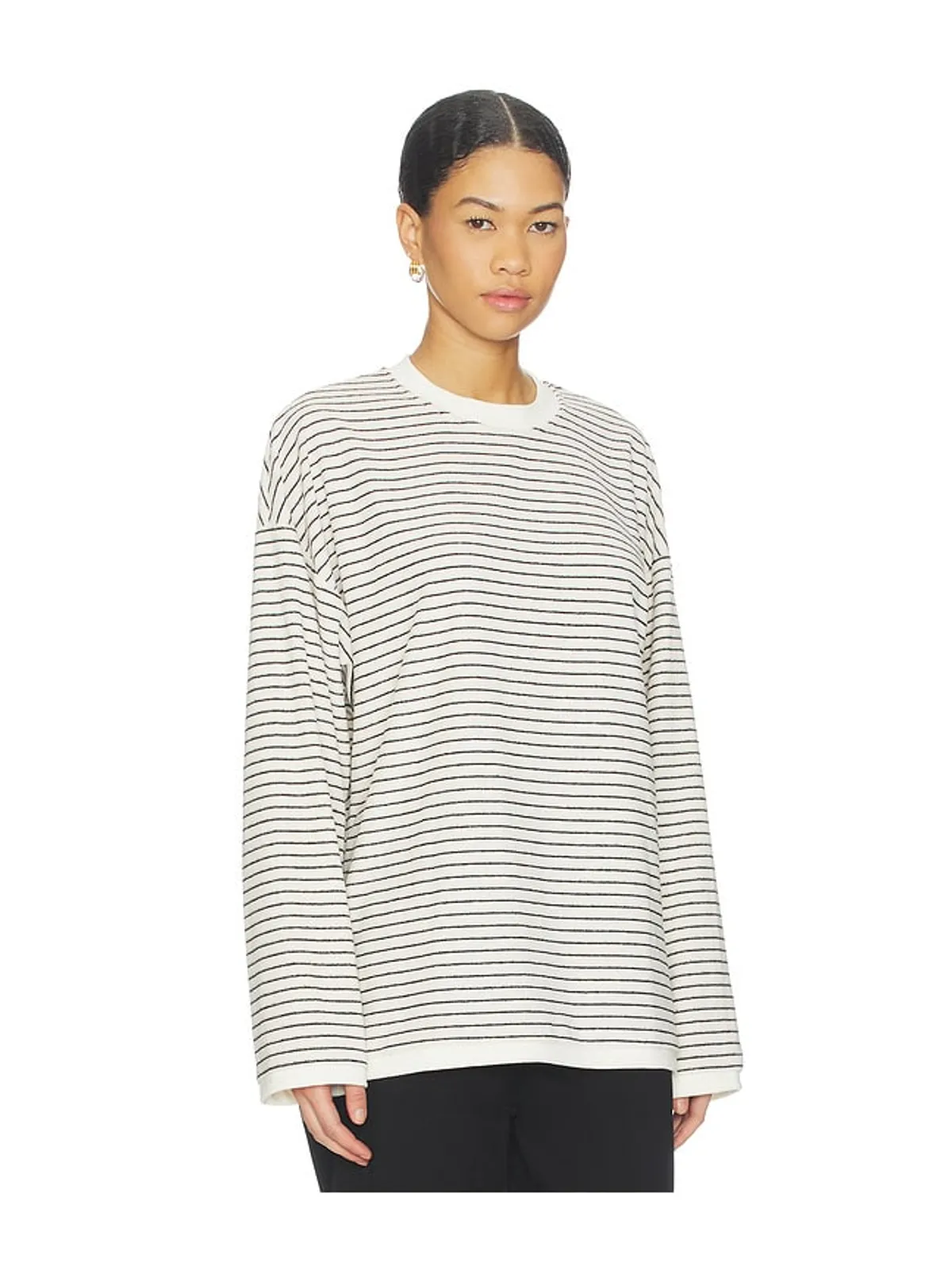 LIONESS CHERI LONG SLEEVE トップ - Cream,Black. - 画像3