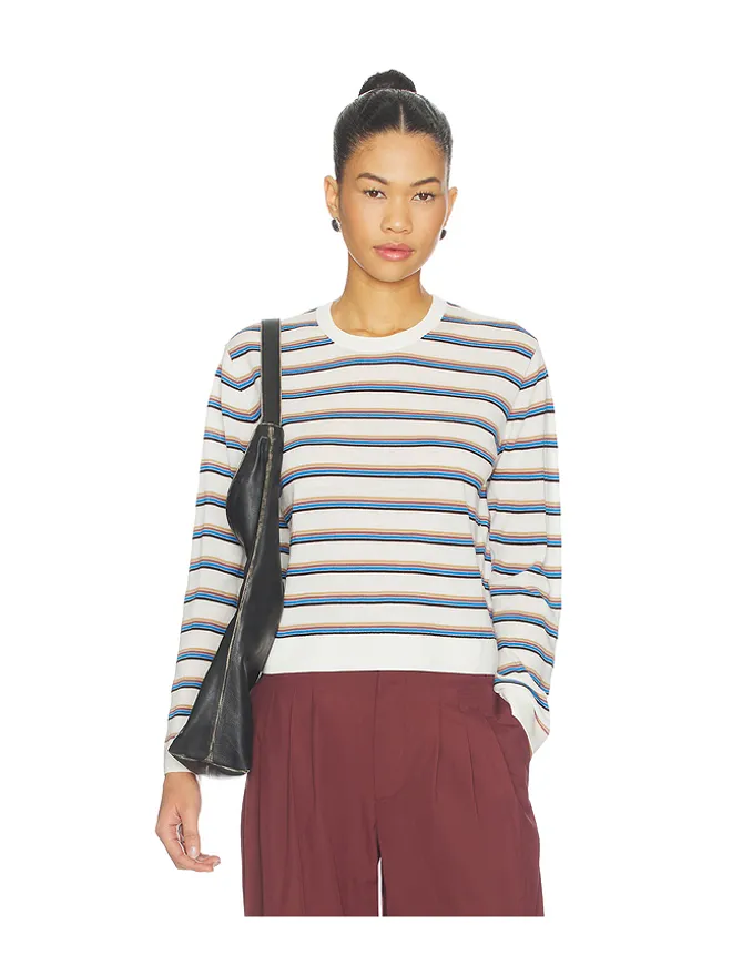 LESET LESET JAMES ストライプクラシッククルーネック - Cream,Blue.の商品画像