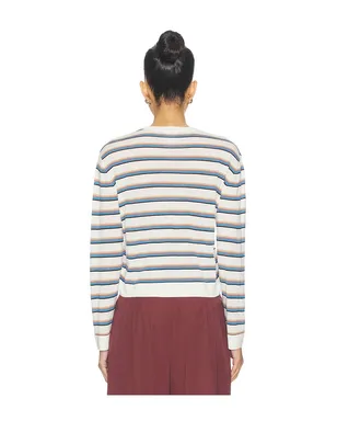 LESET JAMES ストライプクラシッククルーネック - Cream,Blue. - サムネイル3