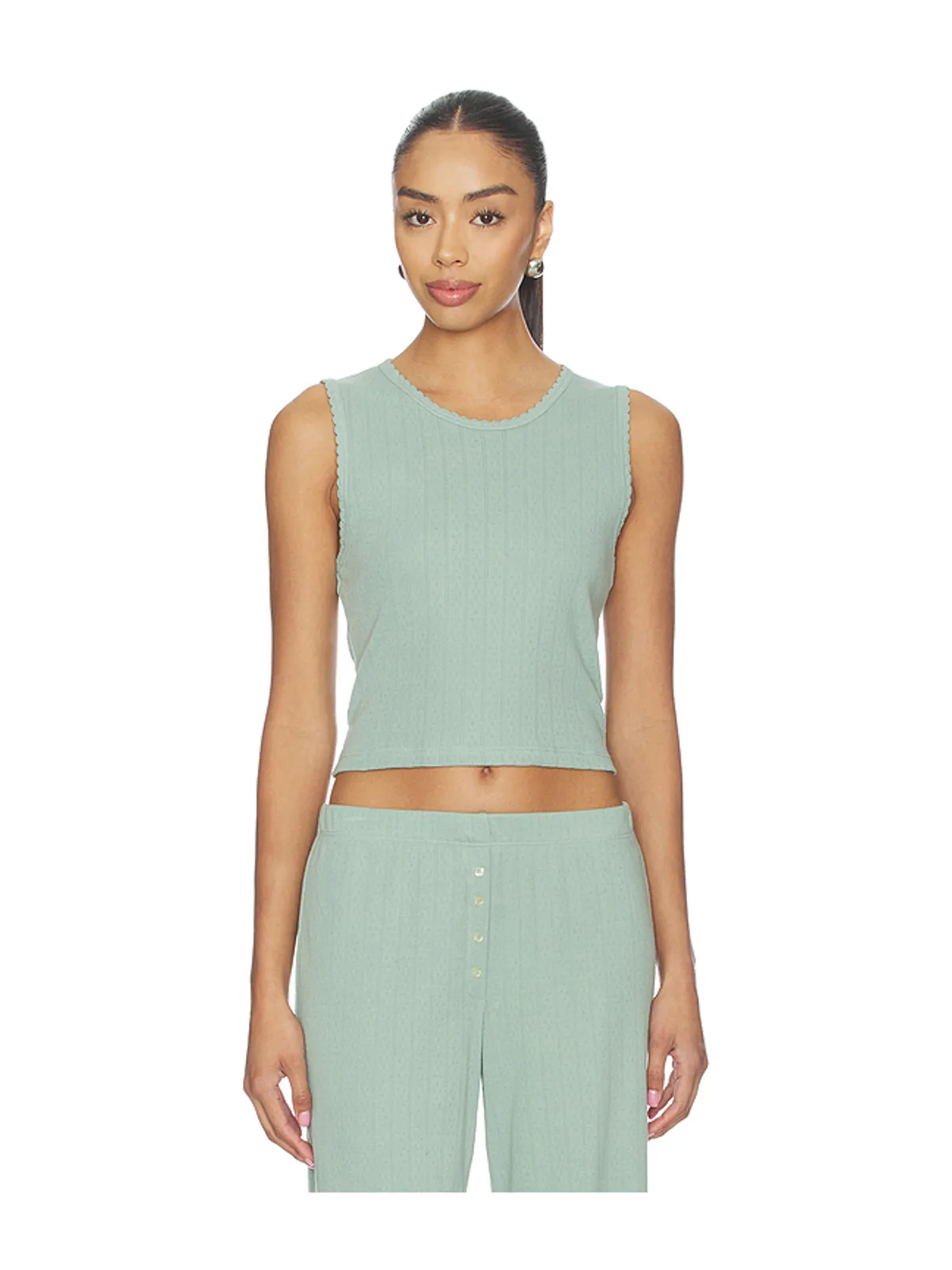 LESET Pointelle Sleeveless Crew - 画像1