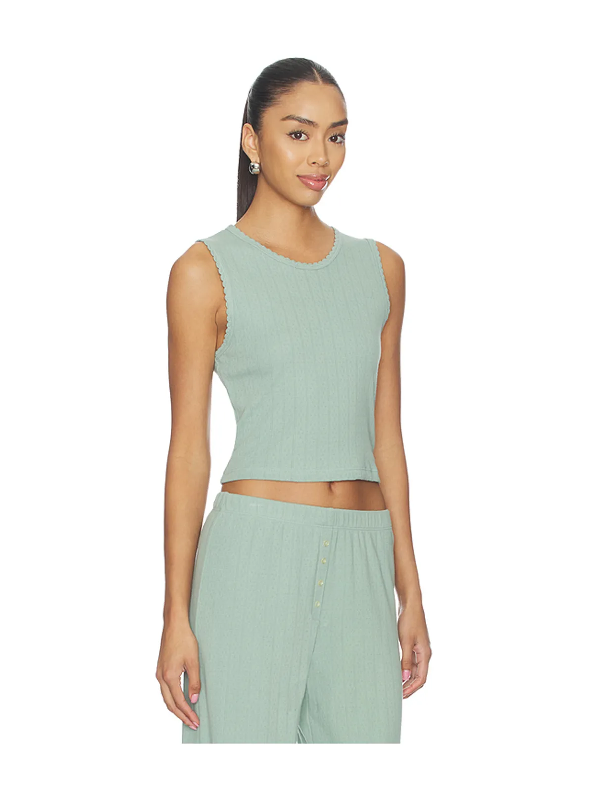 LESET Pointelle Sleeveless Crew - 画像2