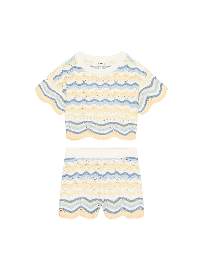 LSPACE LSPACE SUNNIE トップスとショートパンツセット - Blue,White.の商品画像