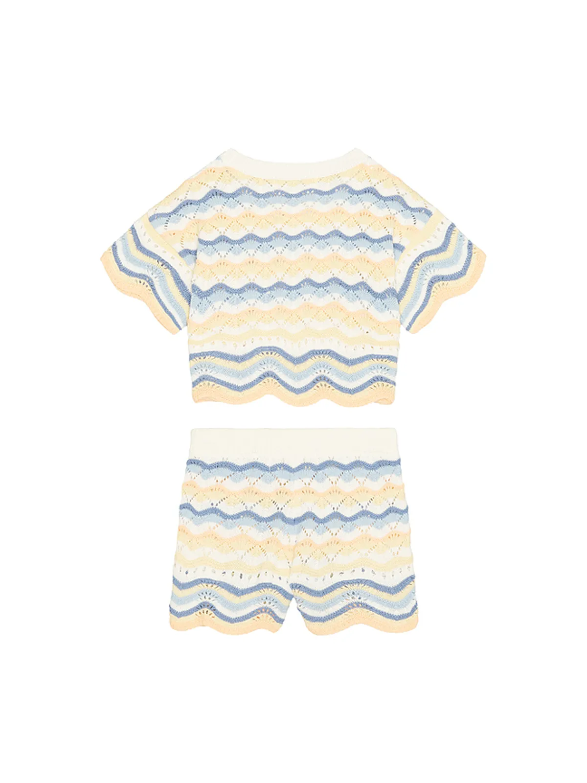 LSPACE SUNNIE トップスとショートパンツセット - Blue,White. - 画像2