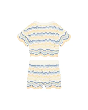 LSPACE SUNNIE トップスとショートパンツセット - Blue,White. - サムネイル2