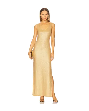 Luli Fama ドレス - Metallic Gold, yellow. - サムネイル1