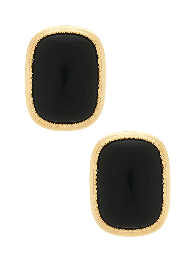 Luv AJ Luv AJ MIDNIGHT スタッズイヤリング - Black,Metallic Gold.の商品画像