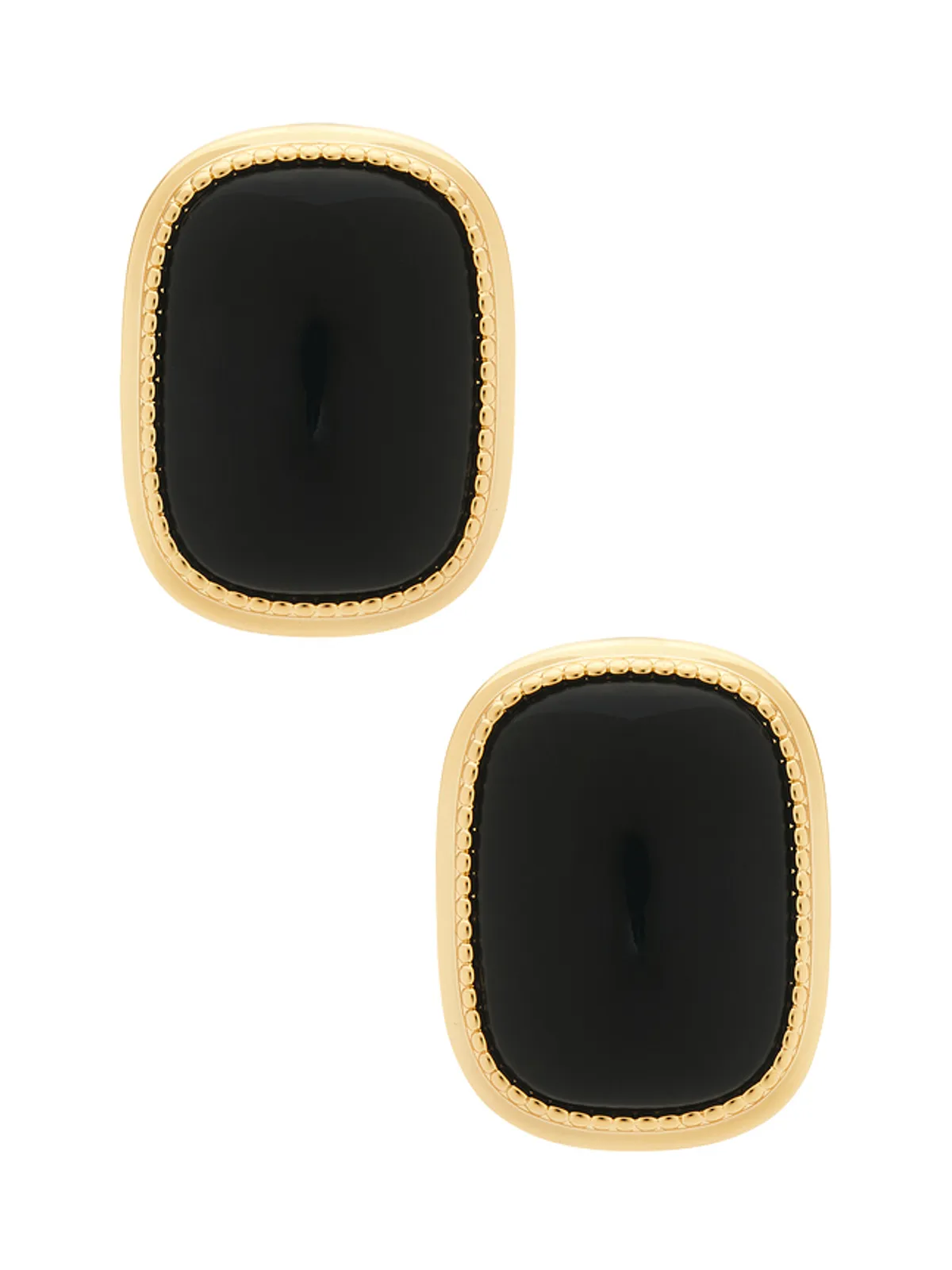 Luv AJ MIDNIGHT スタッズイヤリング - Black,Metallic Gold. - 画像1