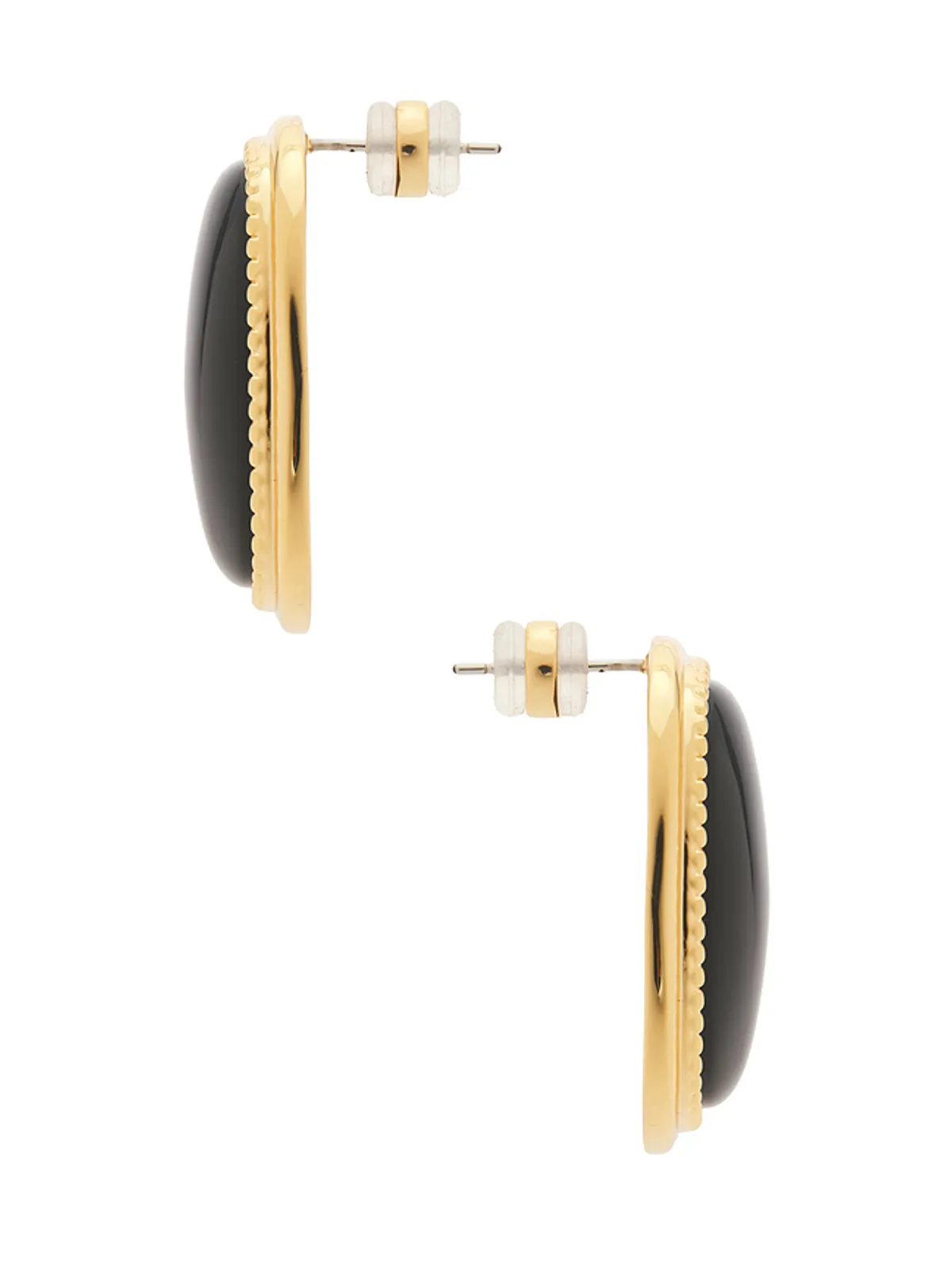 Luv AJ MIDNIGHT スタッズイヤリング - Black,Metallic Gold. - 画像2
