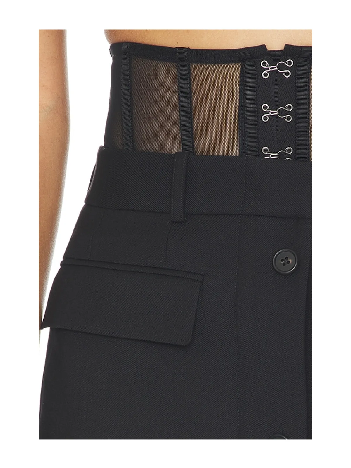 Monse DECONSTRUCTED TAILORED MESH CORSET MINI スカート - 画像6