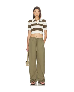 Monse ROPE-LACED HALF PLACKET KNIT トップ - Ivory,Brown. - サムネイル5