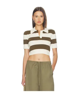 Monse ROPE-LACED HALF PLACKET KNIT トップ - Ivory,Brown. - サムネイル2