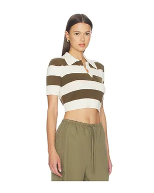 Monse ROPE-LACED HALF PLACKET KNIT トップ - Ivory,Brown. - サムネイル3
