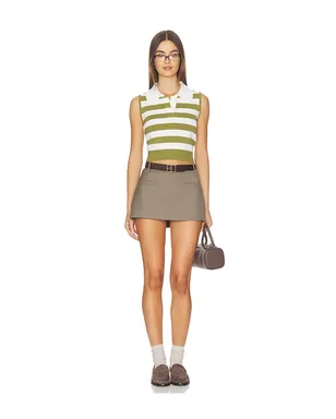 Monse LEATHER BELT CUT OUT KNITTED トップ - Sage,Ivory. - サムネイル5