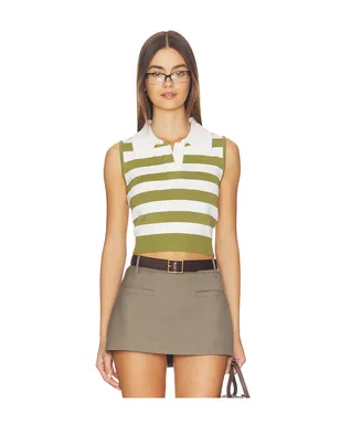 Monse LEATHER BELT CUT OUT KNITTED トップ - Sage,Ivory. - サムネイル2