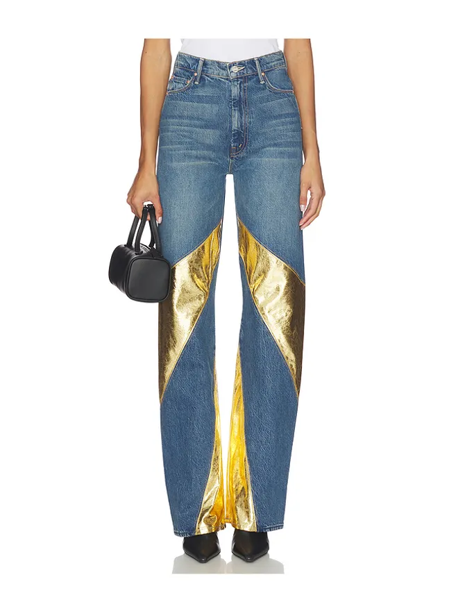 MOTHER MOTHER SALOON ストレートレッグ - Blue,Metallic Gold.の商品画像