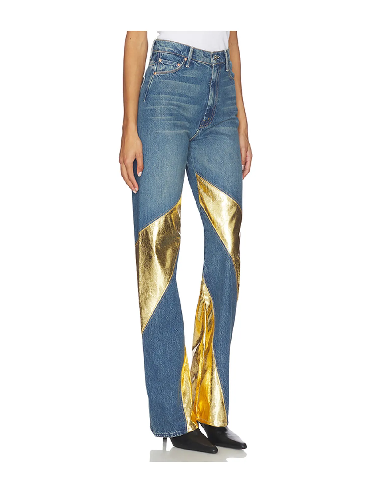 MOTHER SALOON ストレートレッグ - Blue,Metallic Gold. - 画像2