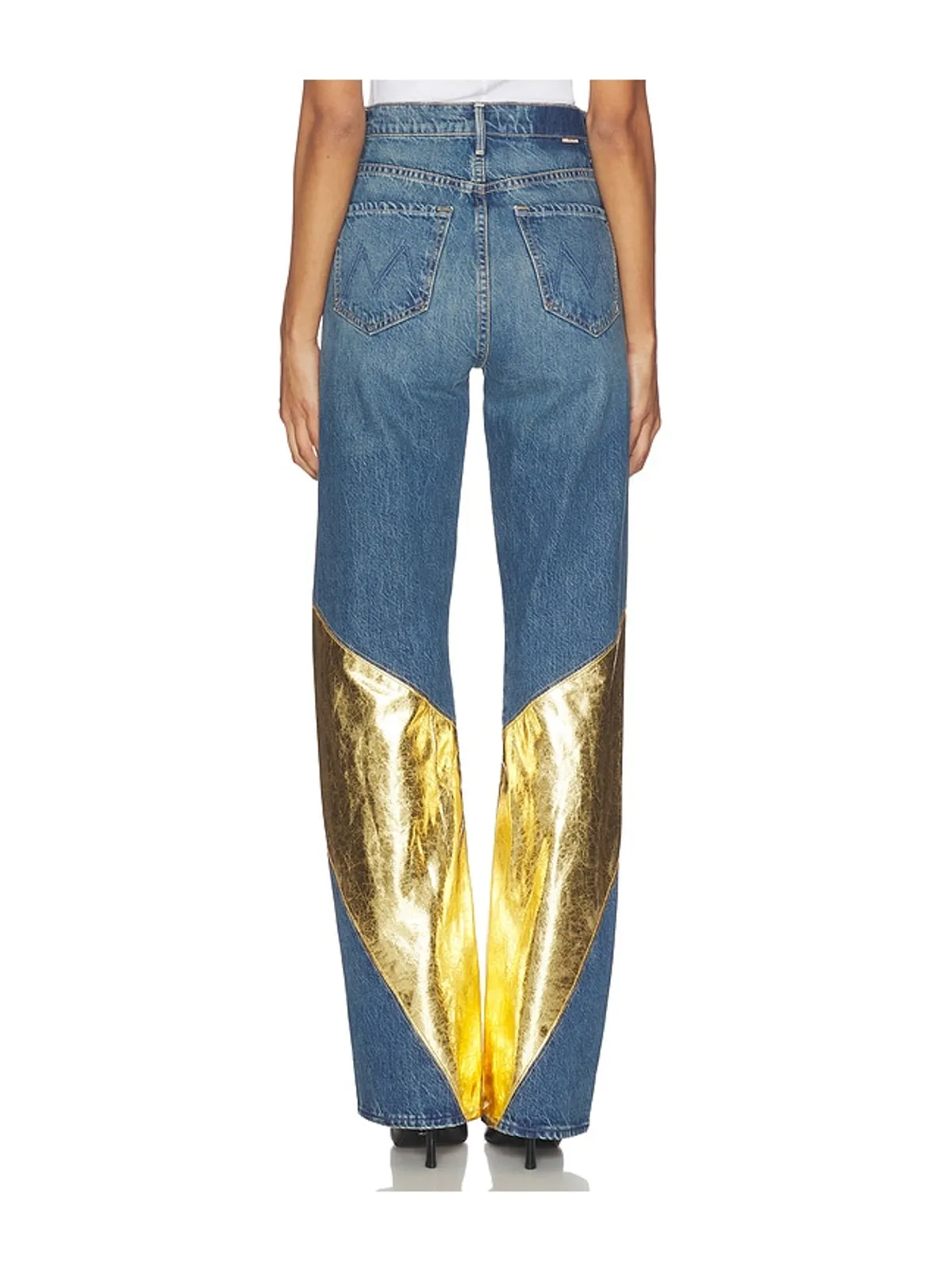 MOTHER SALOON ストレートレッグ - Blue,Metallic Gold. - 画像4