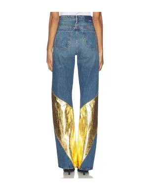 MOTHER SALOON ストレートレッグ - Blue,Metallic Gold. - サムネイル4