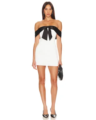 MORE TO COME JEWEL ミニドレス - Black,White. - サムネイル1