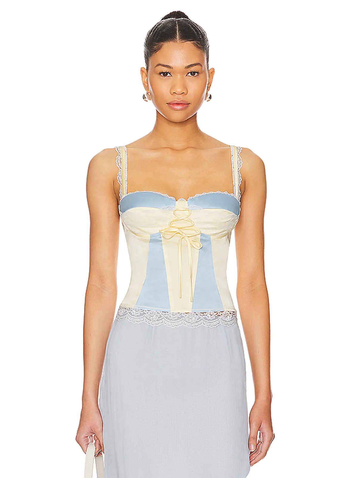 MORE TO COME ARIYA トップ - Ivory,Baby Blue. - 画像1