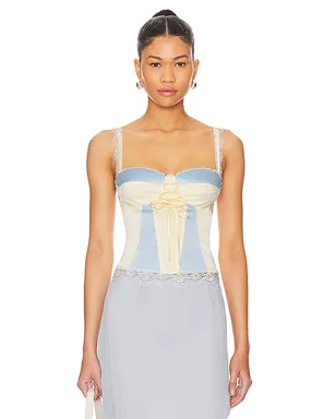 MORE TO COME ARIYA トップ - Ivory,Baby Blue. - サムネイル1