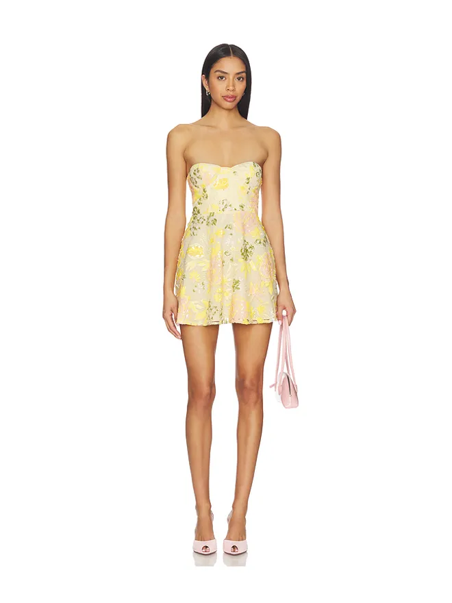 MAJORELLE MAJORELLE MAIZIE ドレス - Yellow,Pink.の商品画像