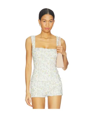 MAJORELLE LILIA トップ - White,Blue. - サムネイル1