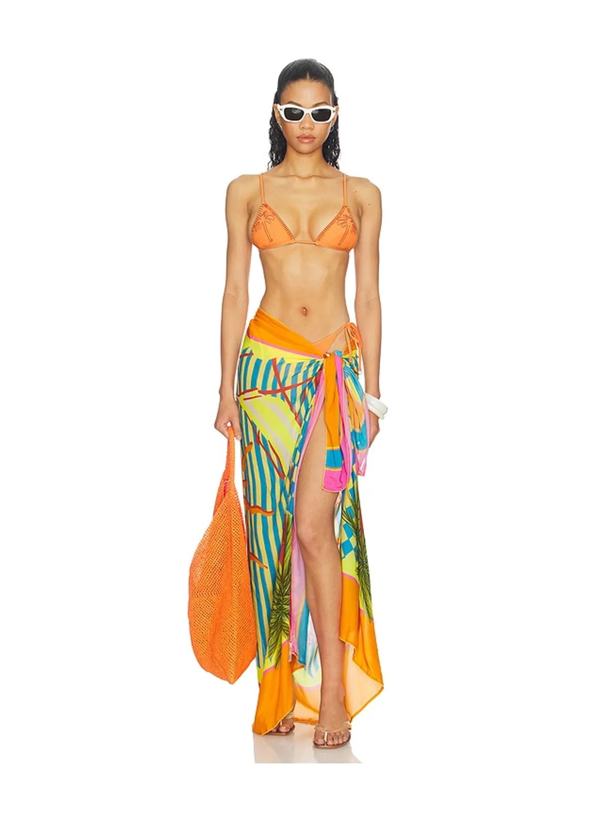 Maaji TROPIC CAMOUFLAGE ISLA サロン - Orange,Teal. - 画像5