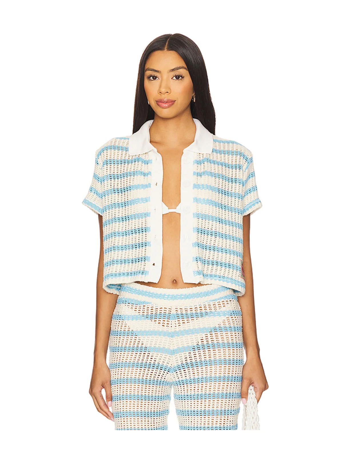 Maaji WAVY シャツ - Blue,Ivory. - 画像1