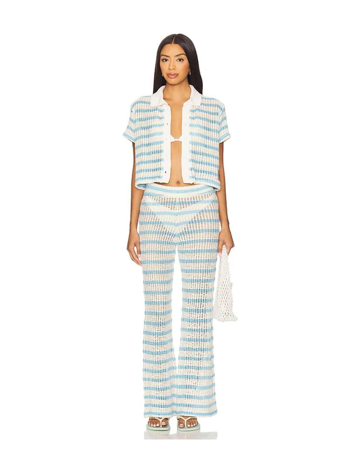 Maaji WAVY シャツ - Blue,Ivory. - 画像4