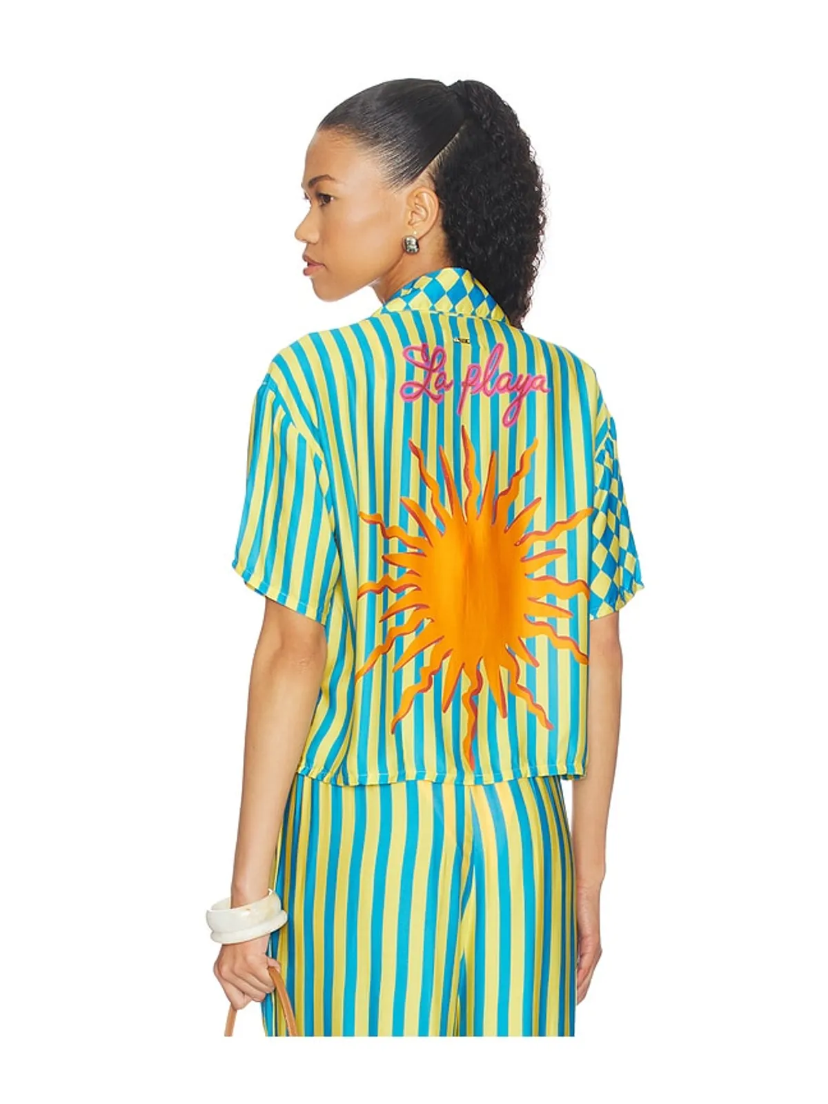 Maaji TROPIC CAMOUFLAGE OCTAVIA ボタンアップシャツ - Teal,Yellow. - 画像5