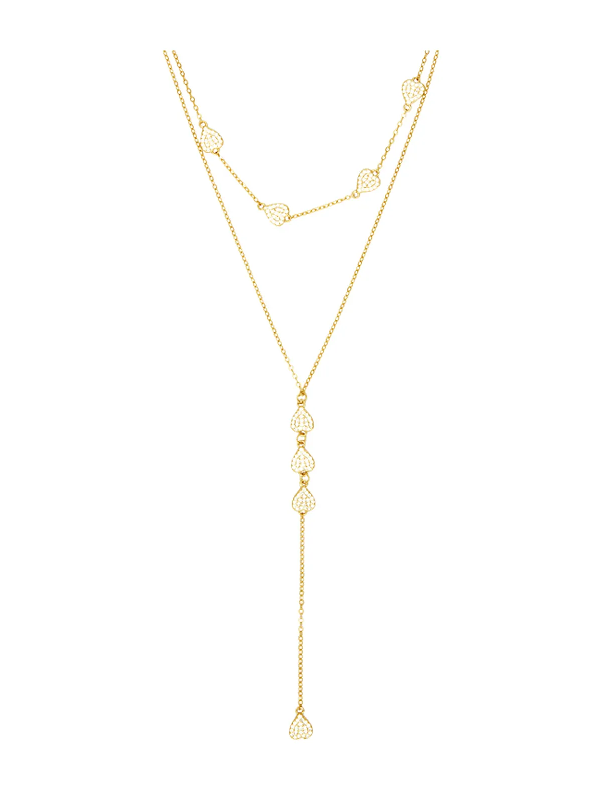 Mazin Jewels PAVE HEART ラリエットネックレス - 画像2