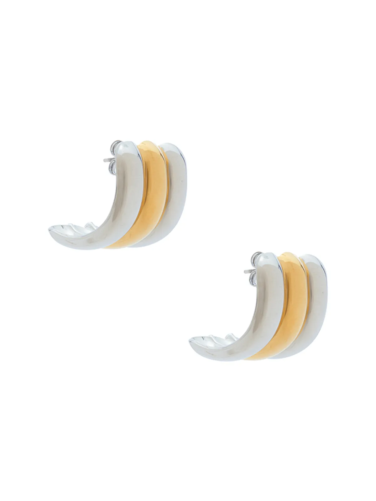 Mazin Jewels MAYA スタッズイヤリング - Metallic Silver,Metallic Gold. - 画像1