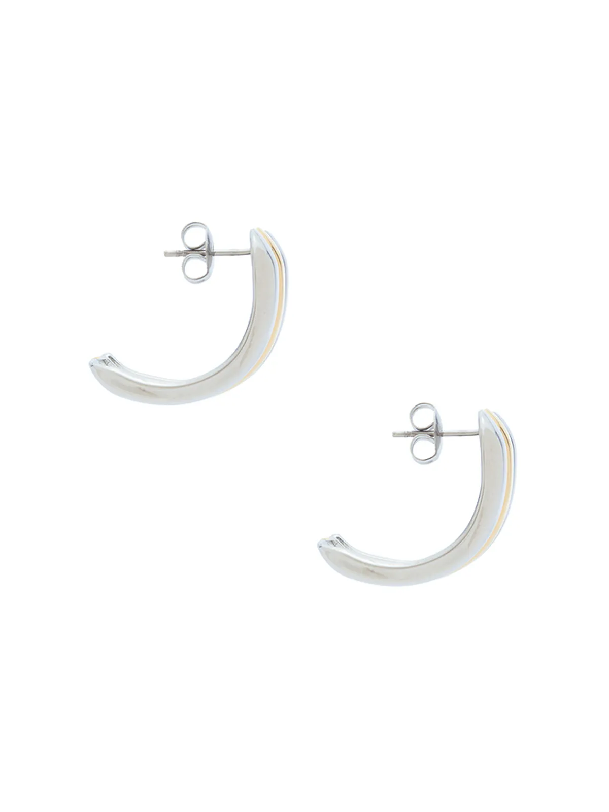 Mazin Jewels MAYA スタッズイヤリング - Metallic Silver,Metallic Gold. - 画像2