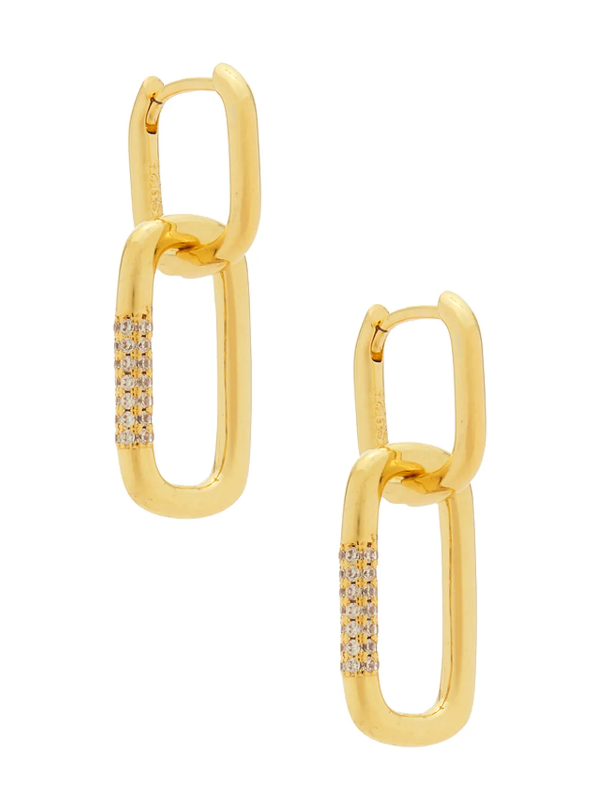 Mazin Jewels DOUBLE LOCK ドロップイヤリング - 画像1
