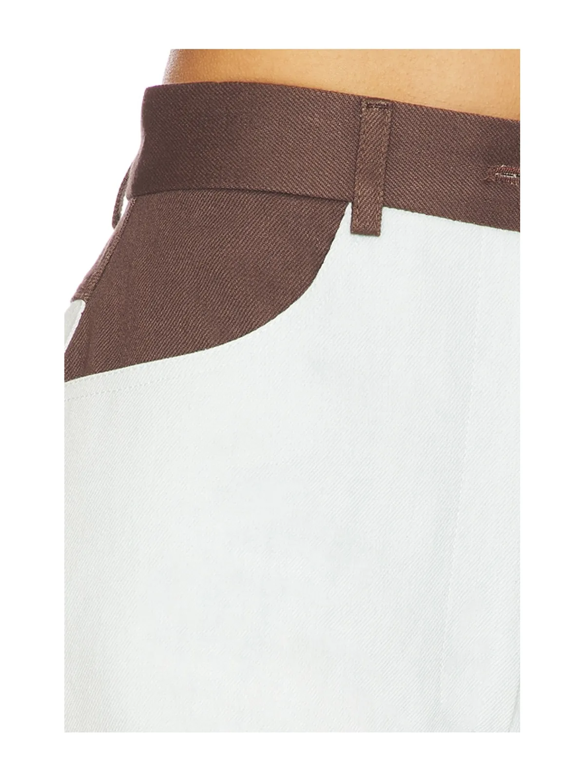 MATTHEW BRUCH ハイウエストコンボホットショートパンツ - Brown,Blue. - 画像6