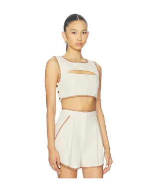 MATTHEW BRUCH Bound Cutout Crop Top - サムネイル2