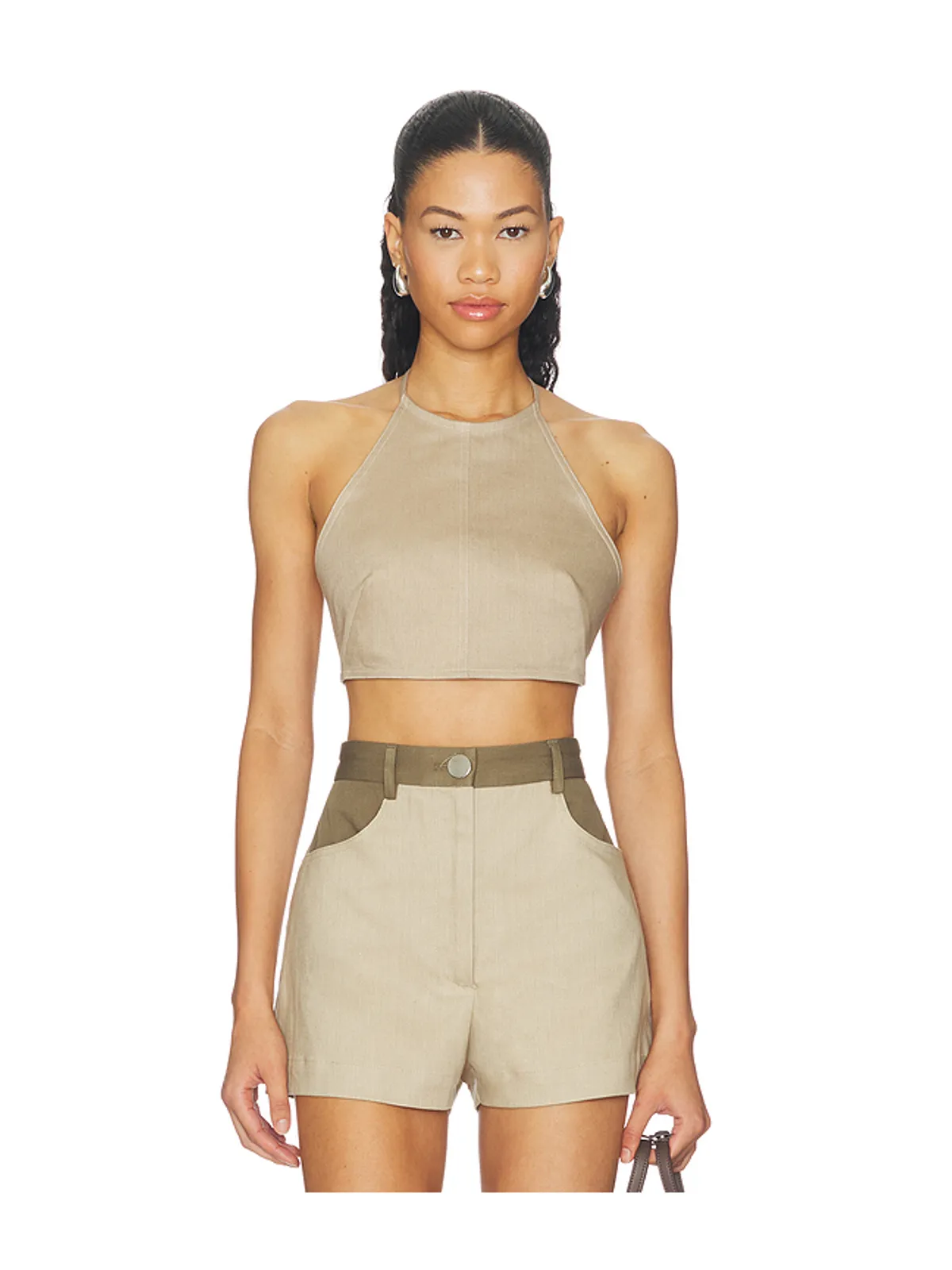 MATTHEW BRUCH Tie Halter Crop Top - 画像1