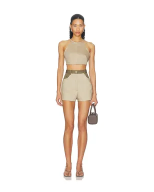 MATTHEW BRUCH Tie Halter Crop Top - サムネイル4