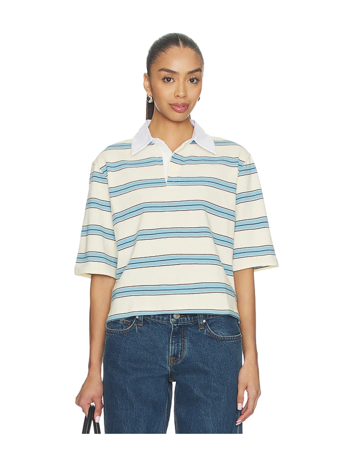 Maude Club FRANKIE トップ - White,Baby Blue. - 画像1