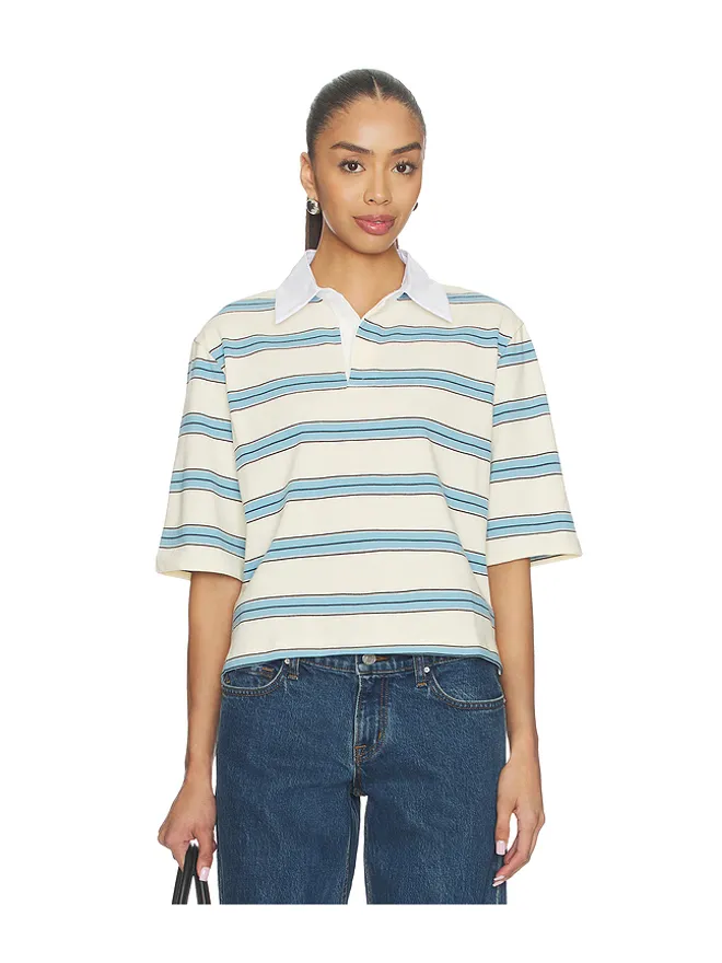 Maude Club Maude Club FRANKIE トップ - White,Baby Blue.の商品画像