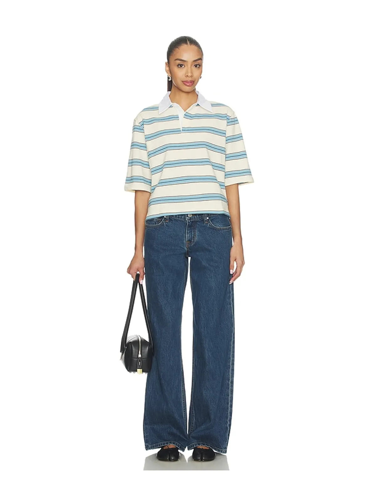 Maude Club FRANKIE トップ - White,Baby Blue. - 画像4