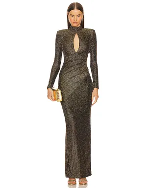 Michael Costello WINNIE ガウン - Black,Metallic Gold. - サムネイル1