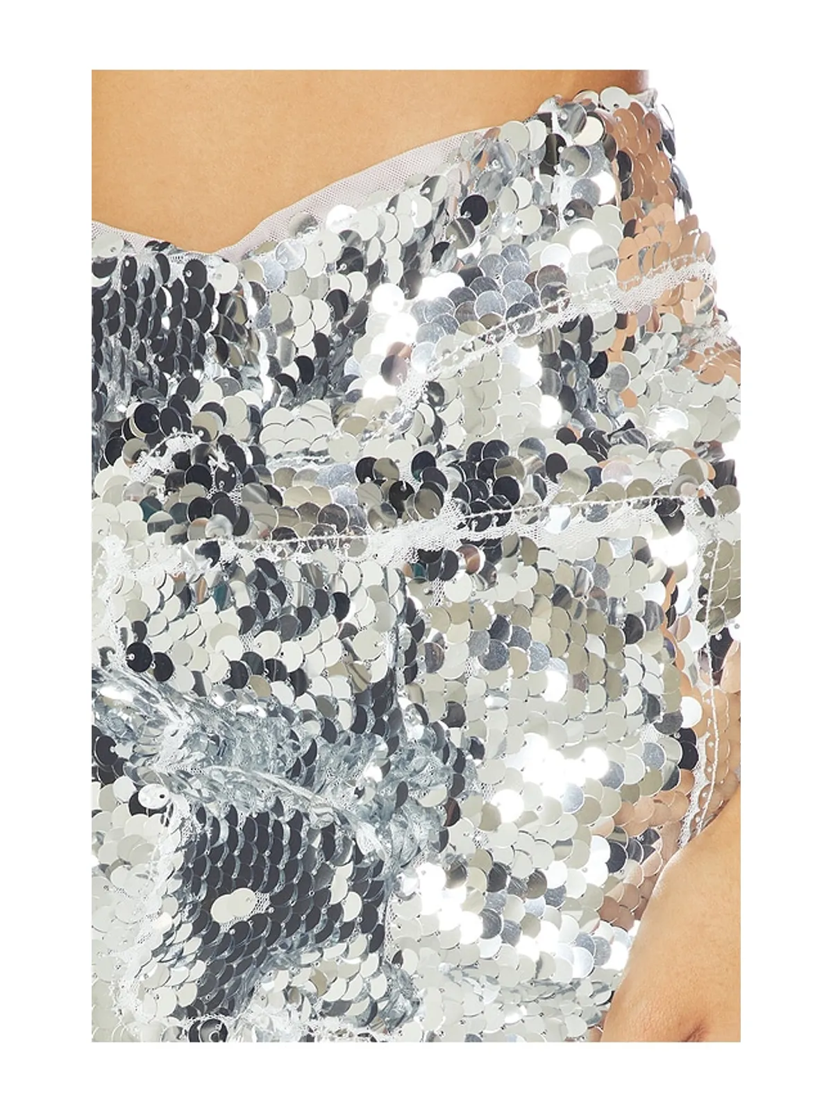 Mother of All FERNANDA SEQUINS MINI スカート - Metallic Silver, grey. - 画像6